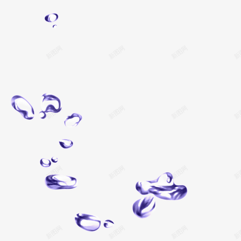 紫色水珠png免抠素材_新图网 https://ixintu.com 卡通 手绘 水珠 漂浮 紫色
