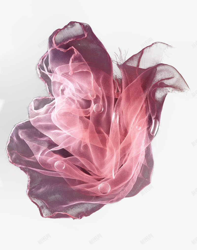 透明纱巾png免抠素材_新图网 https://ixintu.com 元素 粉红色 装饰 透明