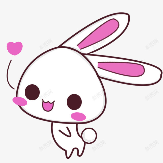 粉色卡通兔子装饰图案png免抠素材_新图网 https://ixintu.com 免抠PNG 兔子 卡通 粉色 装饰图案