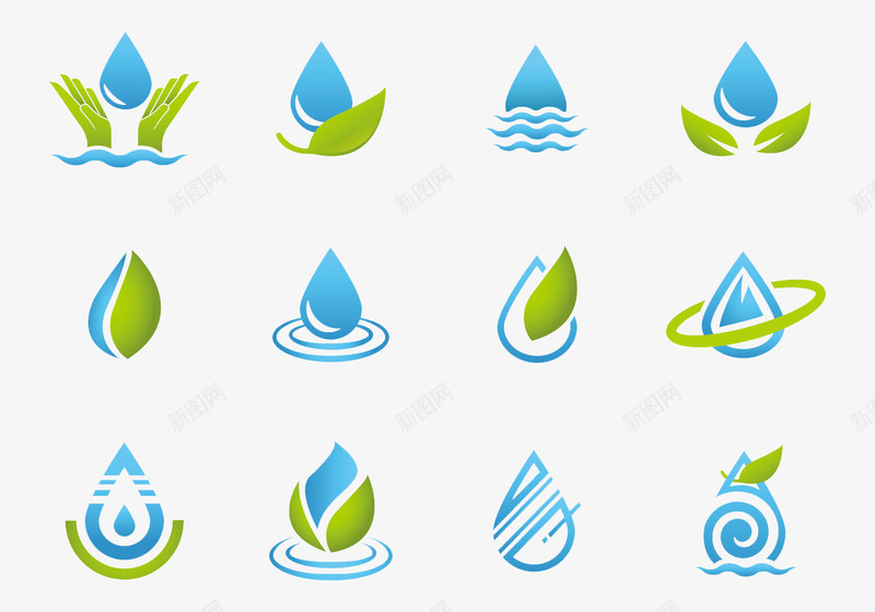 保护水资源标志png免抠素材_新图网 https://ixintu.com 保护 标志 水滴 水资源