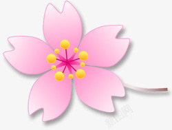 卡通粉红花朵花蕊素材