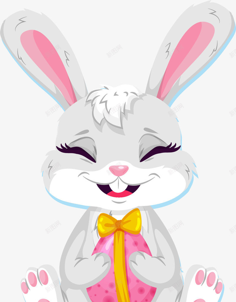 手绘可爱小兔子矢量图ai免抠素材_新图网 https://ixintu.com 创意 小兔子 彩色图 手绘 手绘图 时尚 简单 矢量图