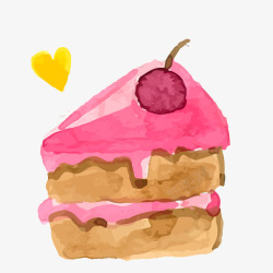 蛋糕分层手绘的祝寿蛋糕食物矢量图高清图片