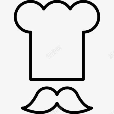 厨师帽和小胡子的图标图标