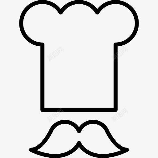 厨师帽和小胡子的图标png_新图网 https://ixintu.com 厨师帽 手势 扭矩 胡子