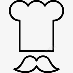 胡子图标厨师帽和小胡子的图标高清图片