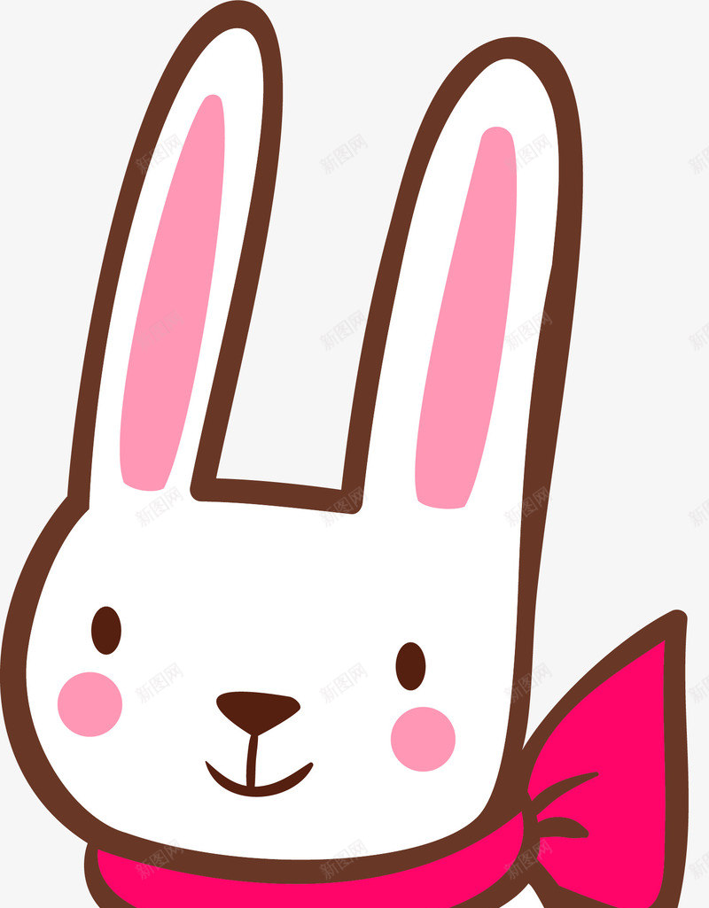 卡通小兔子图案png免抠素材_新图网 https://ixintu.com 免抠PNG 动物 可爱 宠物 小兔子 小兔子LOGO 小白兔 白兔
