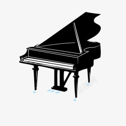音乐元素钢琴黑色矢量图素材