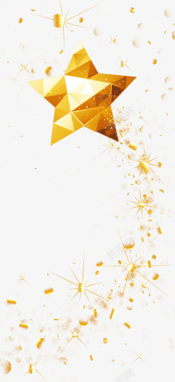 金色五角星和光点素材