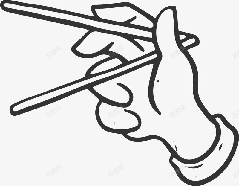 拿筷子的手图标png_新图网 https://ixintu.com 左右手 手势 手绘画 筷子 装饰图 装饰画
