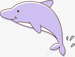卡通紫色海豚素材