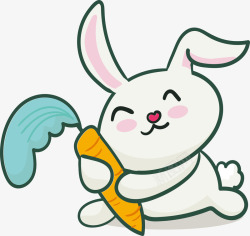 抱着萝卜抱着胡萝卜的小兔子高清图片
