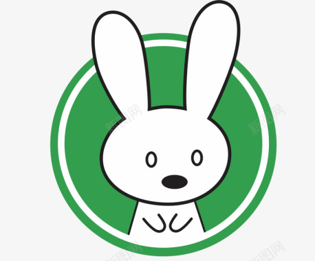 圆形兔子图标图标