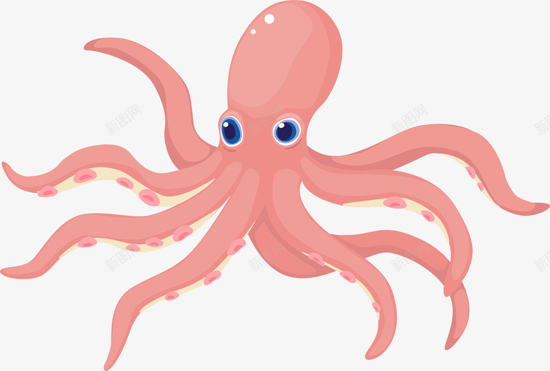 粉色章鱼png免抠素材_新图网 https://ixintu.com AI 卡通 可爱 手绘 海 海洋 章鱼 粉红 粉色 线条 鱼