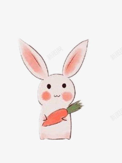 可爱的小兔子png免抠素材_新图网 https://ixintu.com 动物 红脸蛋 耳朵 萝卜