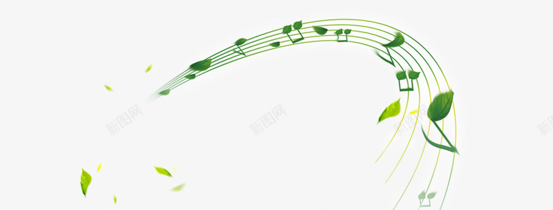 创意绿色乐符png免抠素材_新图网 https://ixintu.com 乐符 创意 绿色 音乐符号