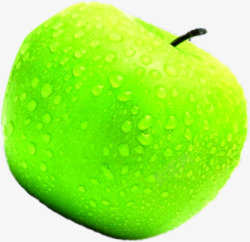 绿色苹果水珠素材