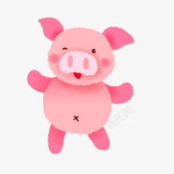 一只粉红色的猪素材