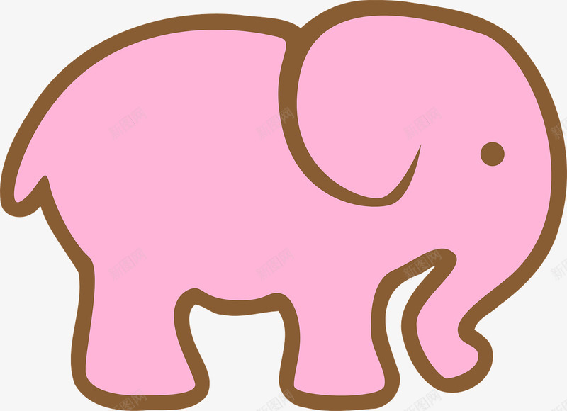 粉红色的小象png免抠素材_新图网 https://ixintu.com 卡通 小象 粉红色 行走