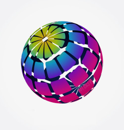 彩色科技几何结构球体素材