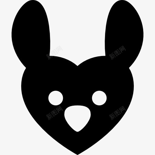 兔子有心形脸图标png_新图网 https://ixintu.com 兔子 兔子变 兔子的身影 动物 心形 心面