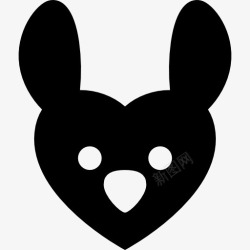 兔子的身影兔子有心形脸图标高清图片