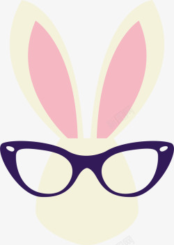 复活节眼镜小兔子素材
