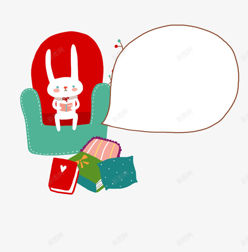 兔子动漫风格对话框png免抠素材_新图网 https://ixintu.com 兔子 动漫风格 可爱 对话框 手绘