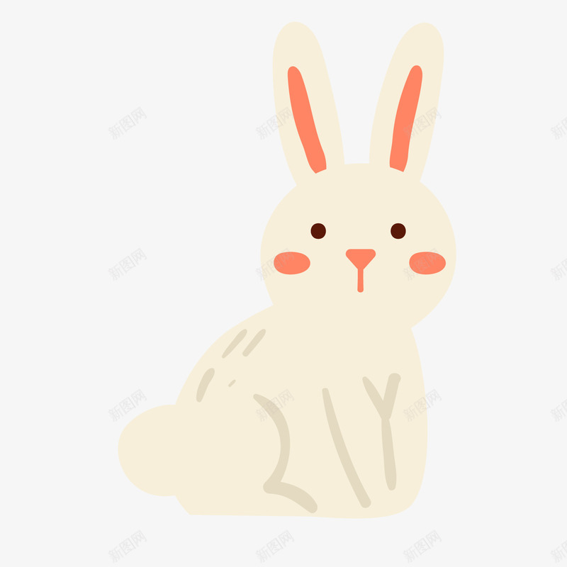 可爱的白色小兔子矢量图ai免抠素材_新图网 https://ixintu.com 动物设计 卡通 可爱 小兔子 森林 白色 矢量图