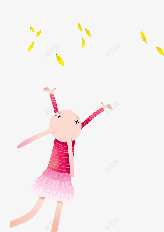 撒花的兔子png免抠素材_新图网 https://ixintu.com 兔子 动物 卡通 可爱 手绘 星星 条纹 粉色