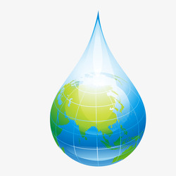 地球小标志蓝色水滴地球矢量图高清图片