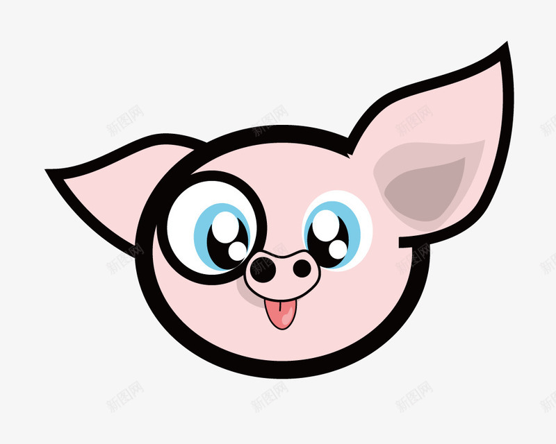 可爱小猪头png免抠素材_新图网 https://ixintu.com 可爱 猪头 粉红色
