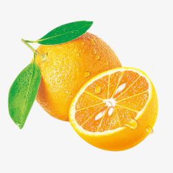 金橙色切开一半的橙子高清图片