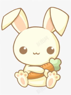 手绘兔子png免抠素材_新图网 https://ixintu.com 手绘小兔 爱吃萝卜的兔子 胡萝卜