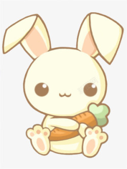 爱吃萝卜手绘兔子高清图片