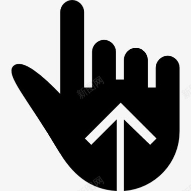 一个手指向上滑动手势黑手符号图标图标