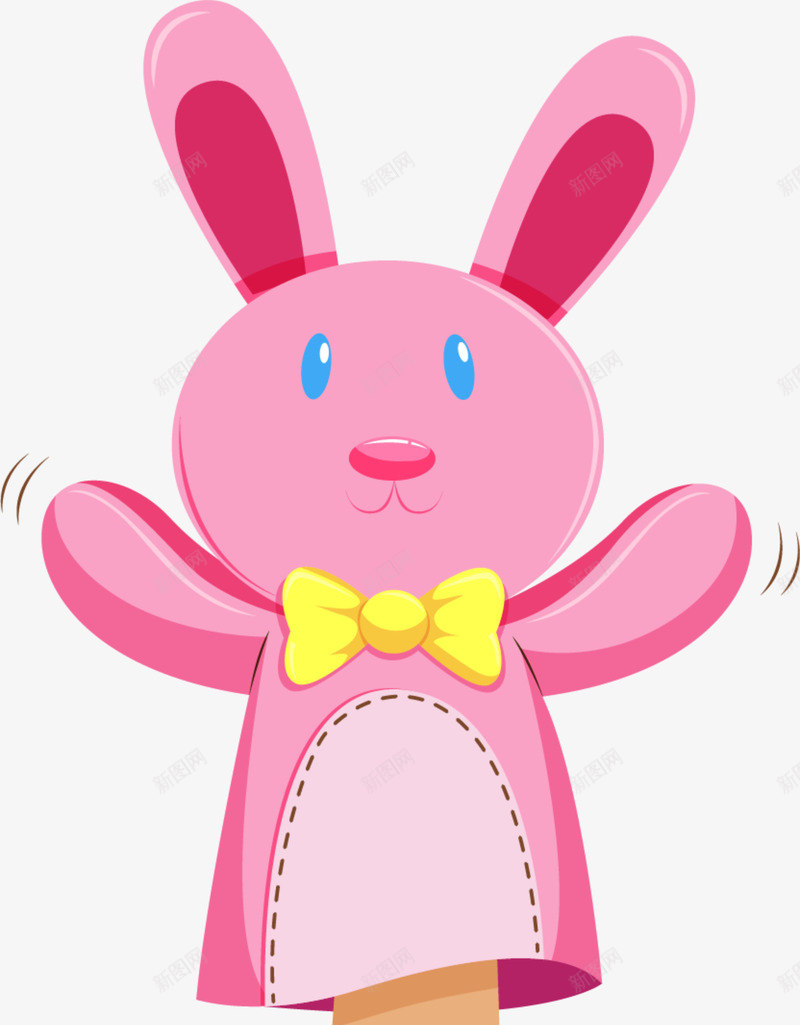 卡通粉色小兔子玩偶png免抠素材_新图网 https://ixintu.com 卡通小兔子 小兔子玩偶 开心 抖动 粉色小兔子 表演