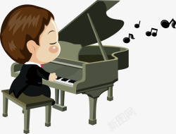 钢琴师卡通钢琴师高清图片