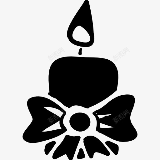 圣诞蜡烛用丝带图标png_新图网 https://ixintu.com 丝带 光 弓 点缀 蜡烛 装饰