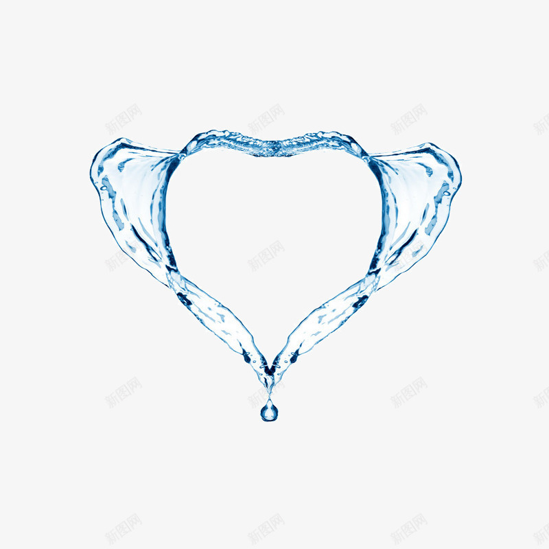 心形的蓝色水png免抠素材_新图网 https://ixintu.com 心形 水 水滴 蓝色