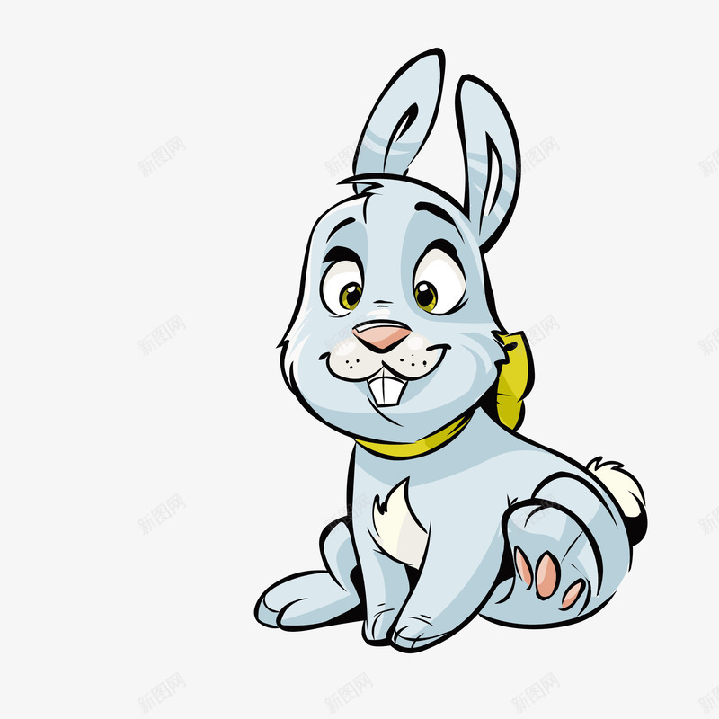 卡通兔子png免抠素材_新图网 https://ixintu.com 儿童画画 儿童绘本 动物插画 卡通兔子 卡通动物漫画 可爱 插画 蓝色小兔子 贺卡
