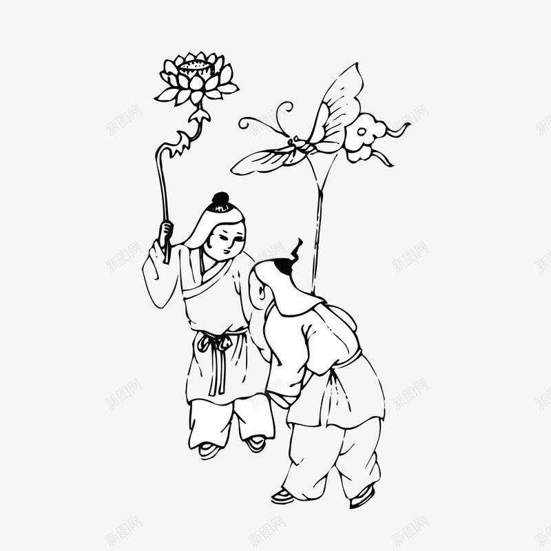 古代放风筝的小孩图标png_新图网 https://ixintu.com 中国风 传统服饰 卡通 古代 古代小人 手绘 男孩 简笔画
