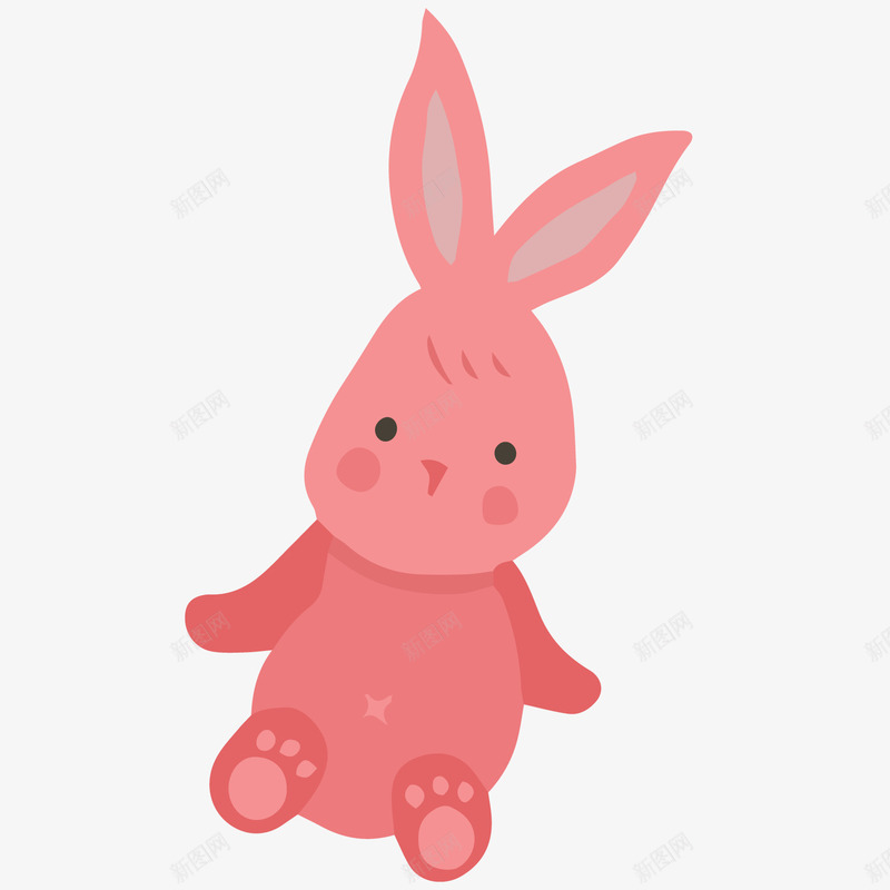 一只可爱的粉色兔子矢量图ai免抠素材_新图网 https://ixintu.com 乖巧 动物 卡通 可爱 小兔子 扁平化 矢量卡通 粉色兔子 矢量图