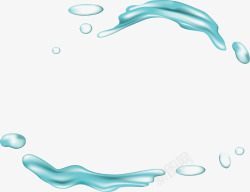 清新水珠边框素材