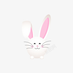 白色兔子贴纸可爱卡通兔头矢量图高清图片