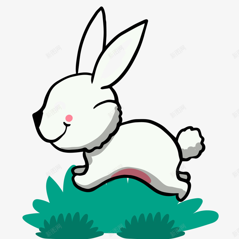 卡通可爱的小兔子矢量图ai免抠素材_新图网 https://ixintu.com 动物设计 卡通 可爱 奔跑 小兔子 跳跃 矢量图