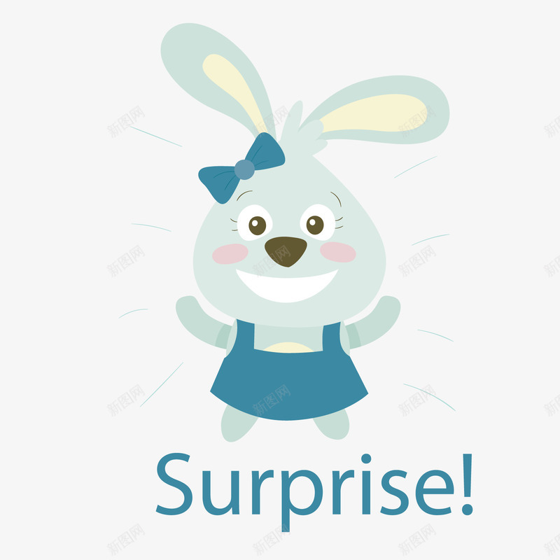 一只开心的兔子png免抠素材_新图网 https://ixintu.com PNG免抠图下载 动物 女兔子 惊喜 礼物 蓝色
