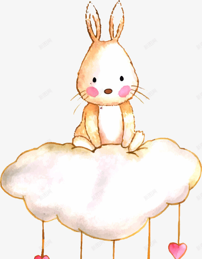 手绘兔子png免抠素材_新图网 https://ixintu.com 卡通装饰 可爱 小兔子 小兔子LOGO 扁平化 矢量图案 童趣