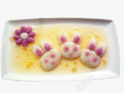 兔子元宵元宵节兔子美食元宵装饰高清图片