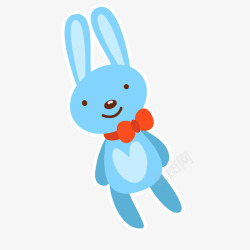 兔子公仔卡通蓝色的兔子公仔矢量图高清图片